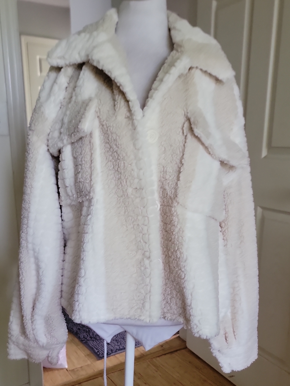 Blu Pepper Cozy Cream Faux-Shearling Jacket for Women